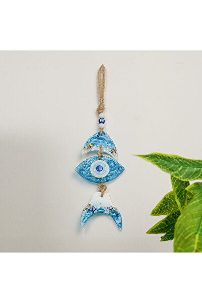 ASPARTAM Deco Fish Glass Decor - Blue - 22 cm