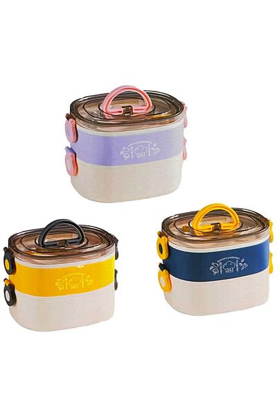 FixPoint Stainless Steel Lunch Box P-1826 Double Deck 1900 ml (1 Pc)