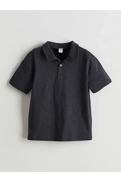 LC Waikiki Kids Anthracite Polo Neck Boys T-Shirt and Pants 2-Piece