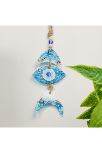 ASPARTAM Deco Fish Glass Decor - Blue - 22 cm