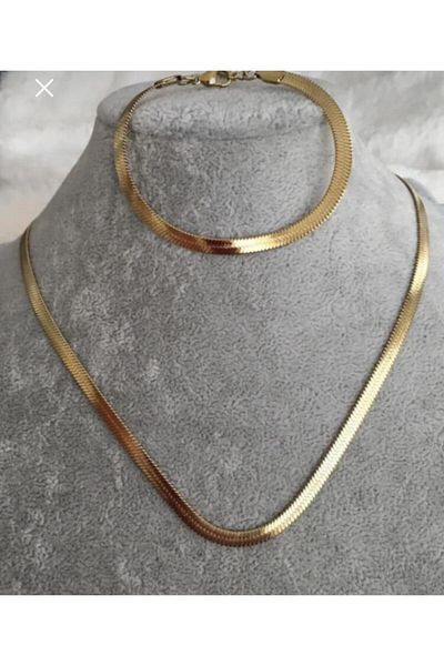 demirosa Crushed Italian Chain Necklace and Bracelet