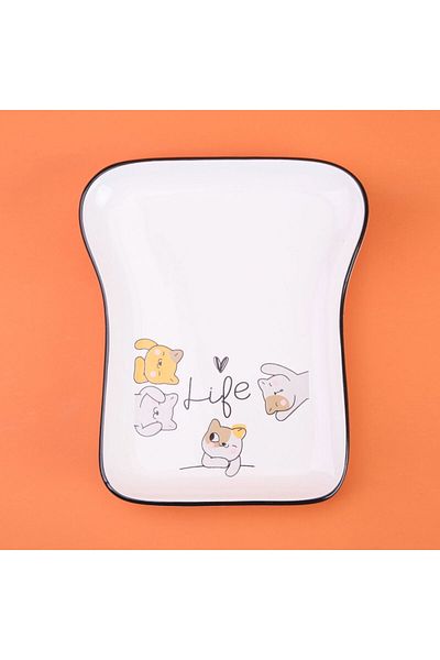 MATMEL Kitchen Cat Life Patterned Serving Plate - Colorful - 19 cm