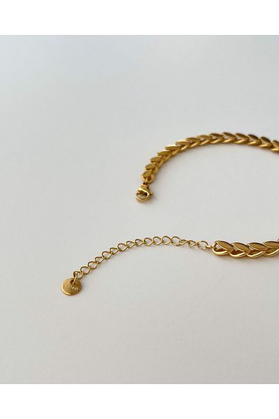 eyla collection Steel Barley Model Bracelet - Gold Color Detailed
