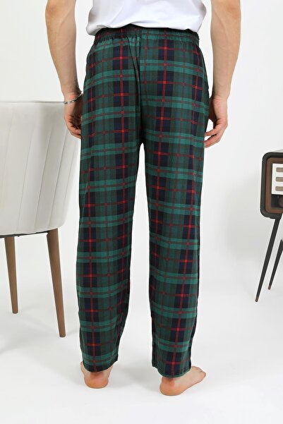 Akbeniz Men's Cotton Single Bottom Pajamas Green 27562