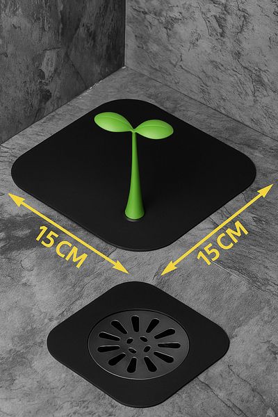 UGA İthalat Black Palm Model Silicone Anti-Bad Odor Removal Protective Anti-Clogging Hair Collector