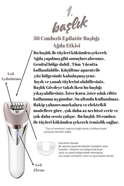 Shibowavy 7 Başlıklı Süper Lüx Epilatör / Epilasyon (Yeni Versiyon)