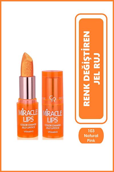 Golden Rose Miracle Lips Jelly Lipstick 103 Natural Pink Color Changing Gel Lipstick 3.7 g