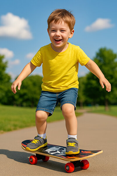 jetlegelsin 43 Cm Ahşap Resimli Kay Kay