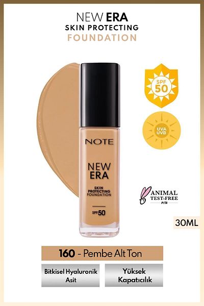 NOTE New Era Skin Protecting Spf 50 Moisturizing Foundation with Hyaluronic Acid - 160 Warm Almond