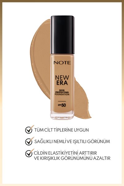 NOTE New Era Skin Protecting Spf 50 - Moisturizing and Hyaluronic Acid Foundation 180 Dark Honey