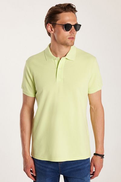 Tudors Ανδρικό T-shirt Slim Fit Slim Fit 100% βαμβακερό πράσινο γιακά πόλο