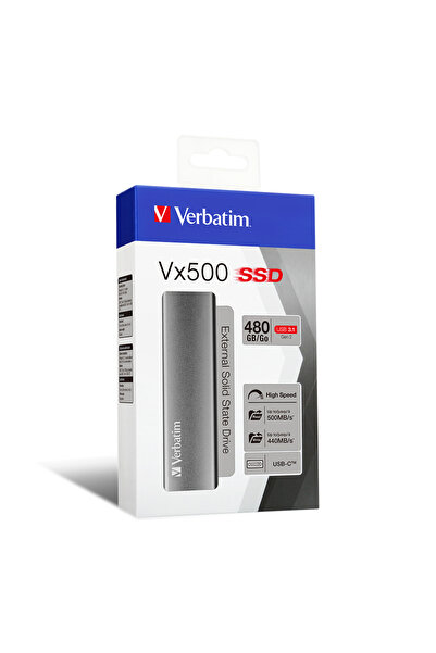 Verbatim Vx500 480GB Φορητός Εξωτερικός SSD USB-C 3.2 Gen 2 Γκρι