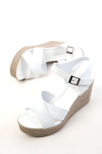 SOHO Beyaz Kadın Dolgu Topuklu Ayakkabı 20652