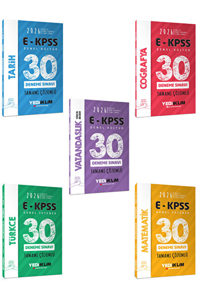 Yediiklim Yayınları 2026 E-KPSS Türkçe Matematik Tarih Coğrafya Vatandaşlık 3...