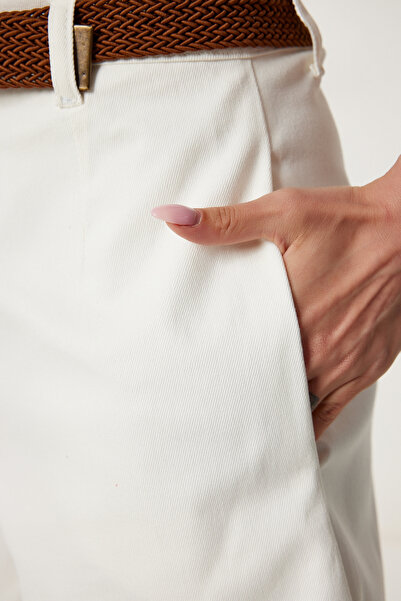 Happiness İstanbul Női csontöves City Boy Gabardine rövidnadrág DF00014