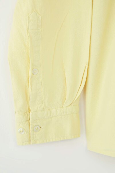 Trendyol Collection Yellow Unisex Regular Fit 100% Cotton Linen Look Shirt Tmnss23Go00099