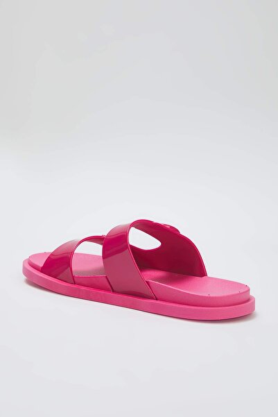 TRENDYOL SHOES Fuchsia Double Band Buckle Detail Women's Slippers Takss25Te00060