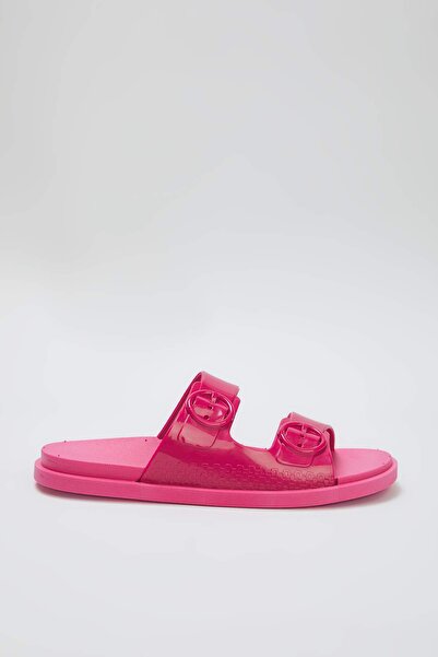 TRENDYOL SHOES Fuchsia Double Band Buckle Detail Women's Slippers Takss25Te00060