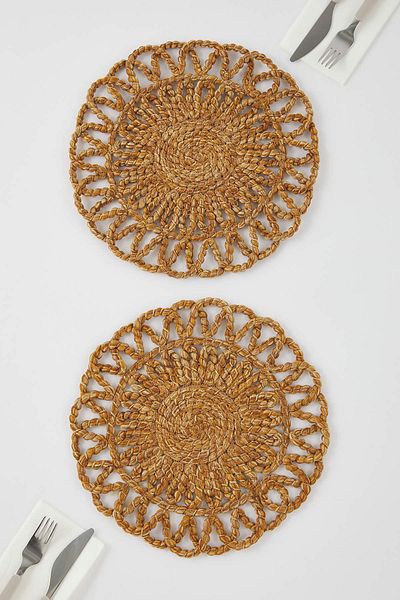 Trendyol Collection Set of 2 Wicker American Service 32X32Cm Tphss25Run00019