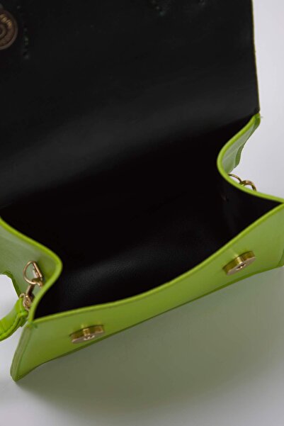 TRENDYOL SHOES Light Green Textured Crossbody Women's Mini/Small City Bag Twoaw25Oc00000