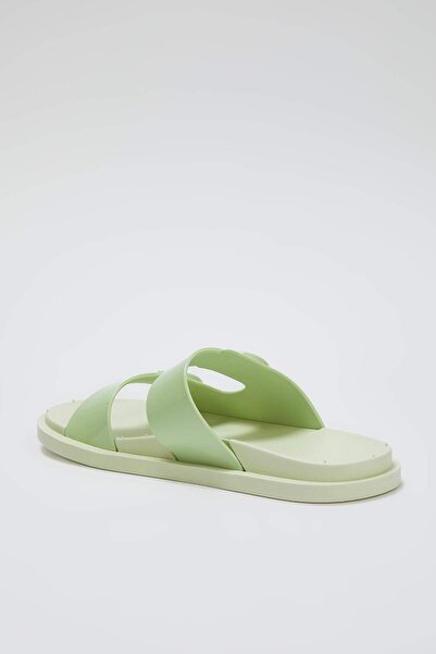 TRENDYOL SHOES Mint Double Band Buckle Detailed Women's Slippers Takss25Te00060