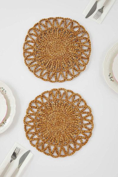 Trendyol Collection Set of 2 Wicker American Service 32X32Cm Tphss25Run00019