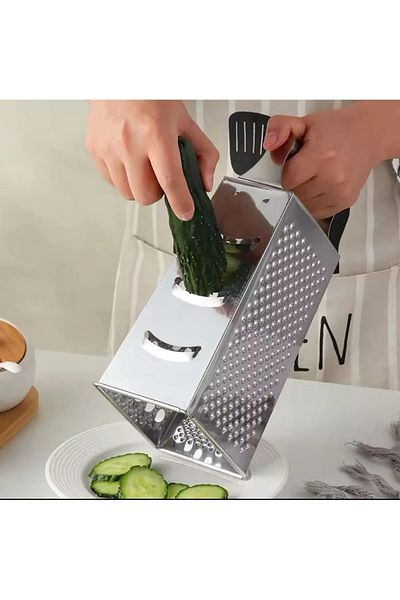 FBZhome 4 Sides Large Size Stainless Steel Grater Metal Handle Grater