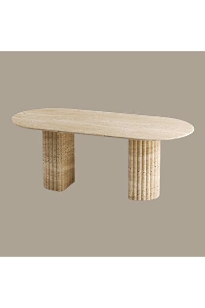 Home Zeniza Traverten Doğaltaş Yemek Masası