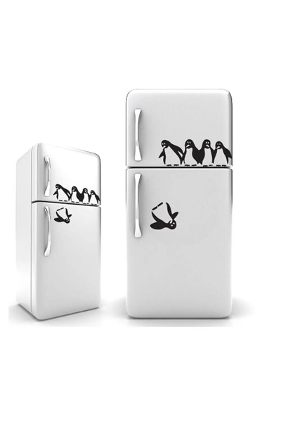 Genel Markalar Penguen Dekoratif Duvar, Kapı, Merdiven Süsü Sticker Etiket 4'lü