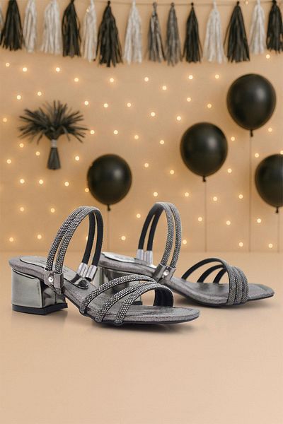 hapshoe Pantofi cu toc pentru fete Judy Platinum Stone