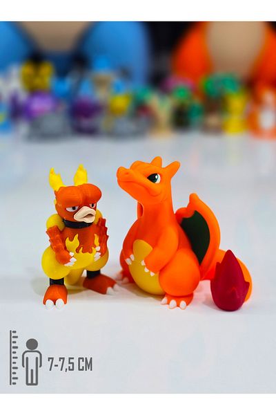 Suelo Butik Pokemon Charizard Vs. Magmar Figure Pokemon Figure Toys 7 cm (2 Pcs)