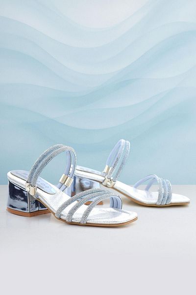 hapshoe Pantofi cu toc pentru fete Judy Blue Silver Stone