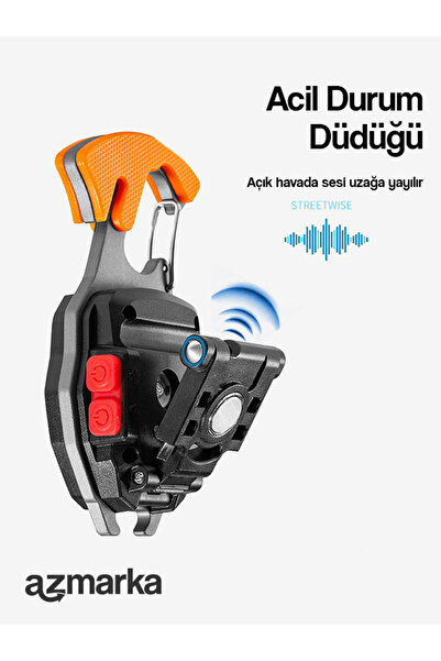 azmarka Çok Fonksiyonlu Deprem & Kamp Feneri – Çakmak, Tornavida, Anahtarlıklı, Cam Kırıcı & Kemer Kesici