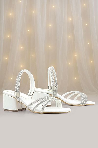 hapshoe Pantofi cu toc pentru fetițe Judy Mother of Pearl Stone Detailed