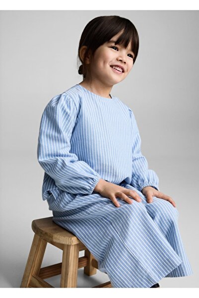 MANGO Baby Pamuklu çizgili pantolon