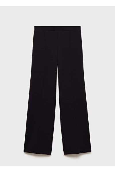 MANGO Woman Düz kesim triko pantolon