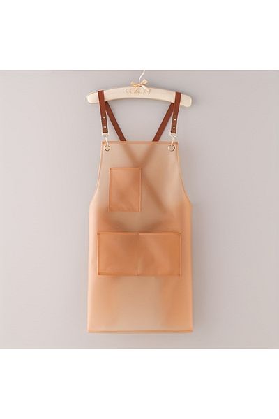 Choice Orange New Apron Waterproof And Oil-proof Strap Fashionable Korean-style Overalls Household Kitchen