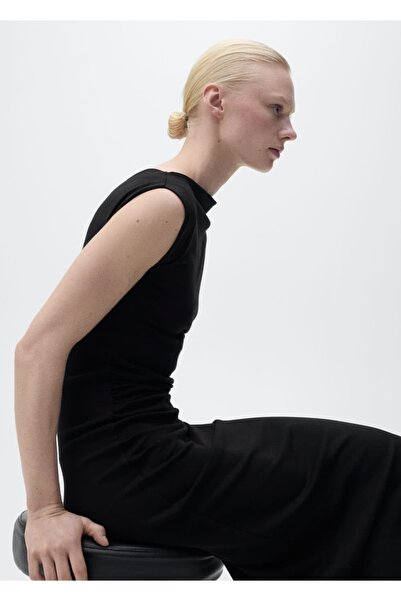 MANGO Woman Μίντι φόρεμα με ντραπέ