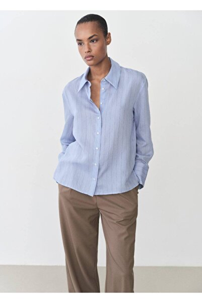 MANGO Woman Striped patterned shirt