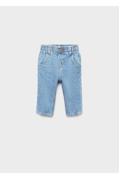 MANGO Baby Beli bağcıklı jean pantolon