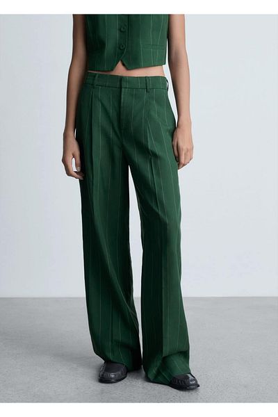 MANGO Woman Cloth pants with fine lines