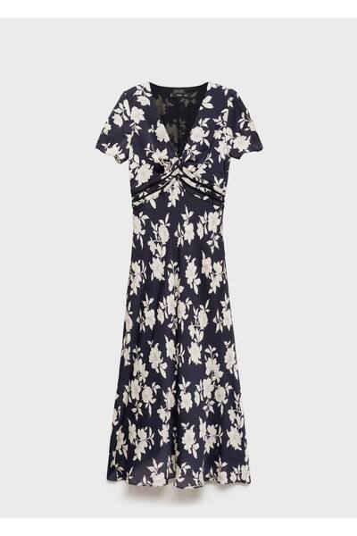 MANGO Woman Çiçekli flare elbise