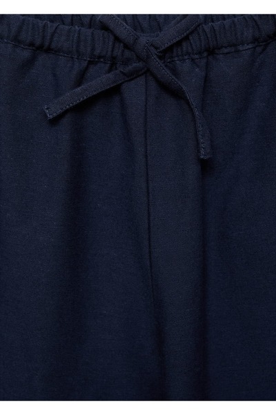 MANGO Kids Pamuk-keten karışımlı pantolon