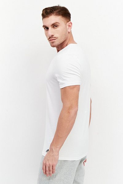 adidas Men 2 Pack Sportswear Fit V-neck Plain T-shirt, White
