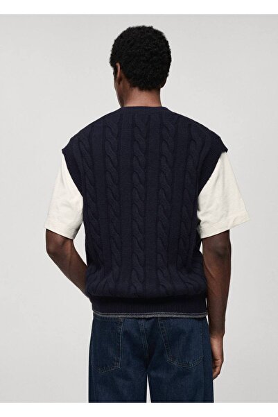 MANGO Man Strickweste aus Wollmischung mit Muster