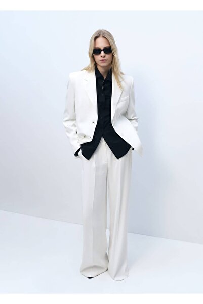MANGO Woman Jachetă blazer cu nasturi cu croiala dreaptă