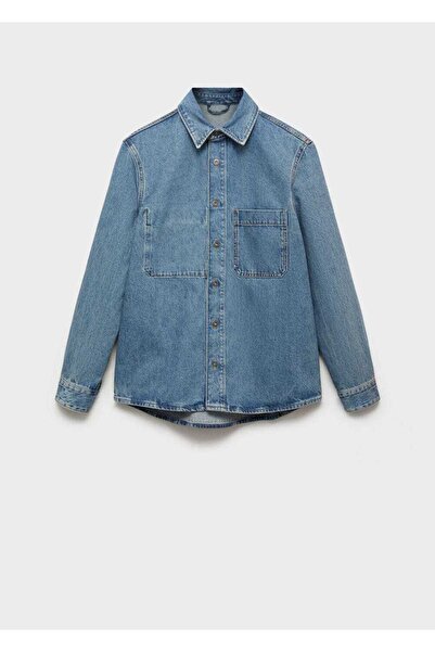 MANGO Man Cepli denim gömlek ceket