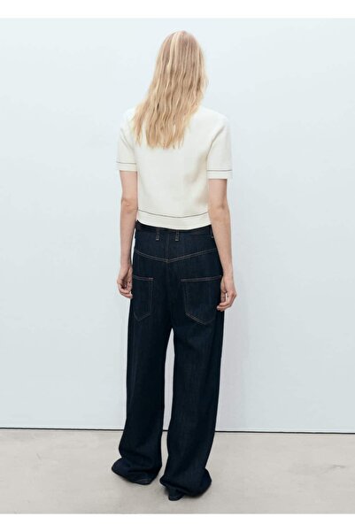 MANGO Woman Kontrast kesimli kısa hırka