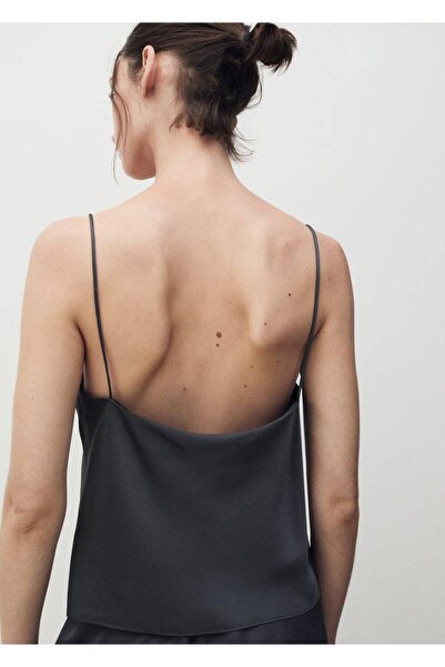 MANGO Woman Saten askılı bluz