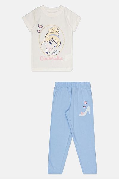 DİSNEY PRİNCESS Kids Girl 2 Pieces Cinderella Pajama Set, Multicolor